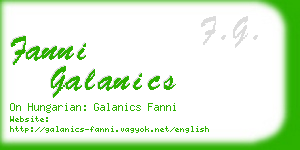 fanni galanics business card